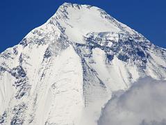 
The trail from Tetang (2940m) climbs through the narrow lanes of the village and then steeply up the valley, levels off, and then becomes steep again to cross the Gya La (3970m). Just after the pass, there was a very good view of Dhaulagiri.
